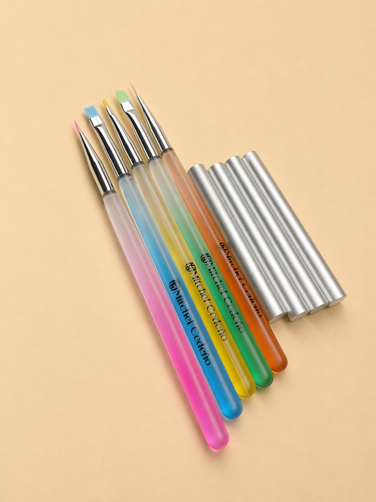 KIT 5 PINCELES FIBRA LIGERA MULTICOLOR